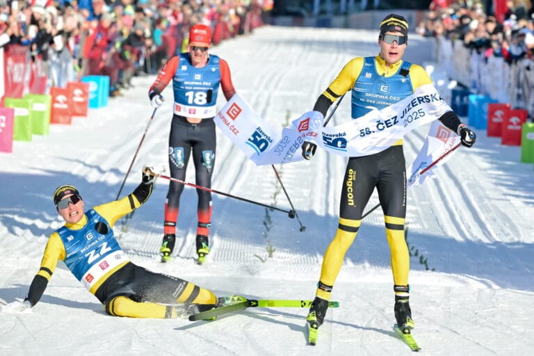 Torleif Syrstad (NOR), Ole Joergen Bruvoll (NOR), (l-r) - Ski Classics Jizerska50 - Bedrichov (CZE).