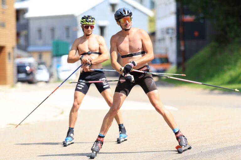 Clement Parisse (FRA), Bastien Laurent (FRA), (l-r) - Cross-Country summer training, Premanon (FRA).
