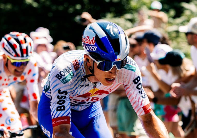 Skiskytter kjemper i toppen av Tour de France