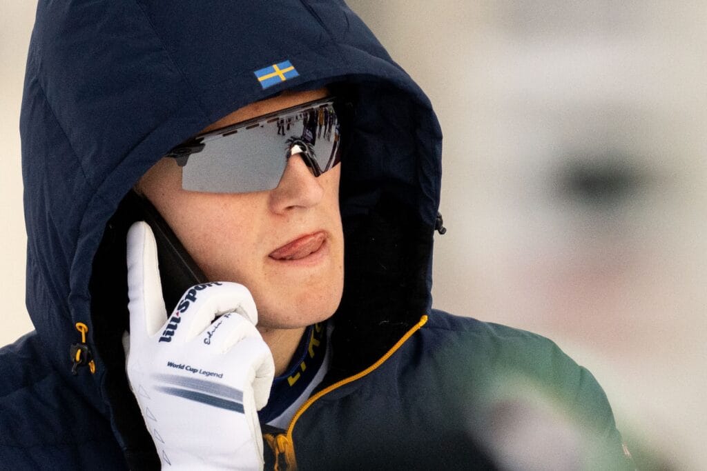 Edvin Anger of Sweden looks dejected after the Men's Sprint quarter final during day seven of Tour de Ski on January 3, 2025 in Tesero.