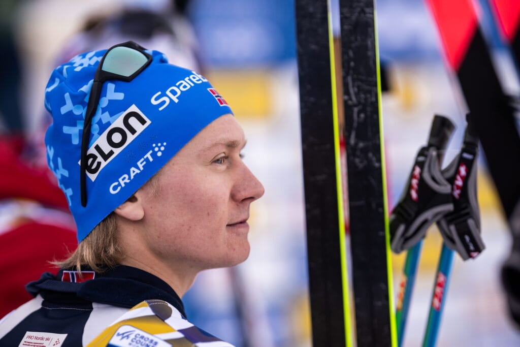 Iver Tildheim Andersen of Norway after competing in the men's 10 km interval start free technique during the FIS Cross-Country World Cup on January 17, 2025 in Les Rousses.