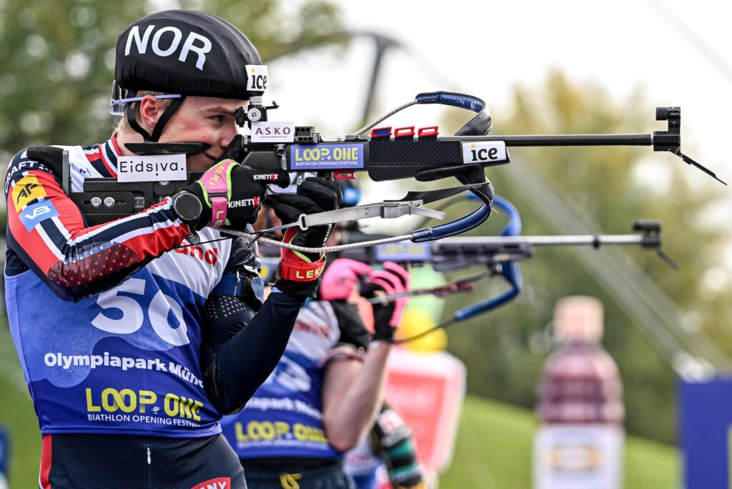 19.10.2025, Munich, Germany (GER): Isak Frey (NOR) - Loop One Biathlon Opening Festival - Munich (GER). www.nordicfocus.com. © . Every downloaded picture is fee-liable.