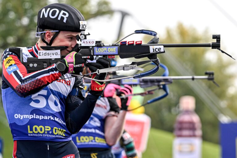 19.10.2025, Munich, Germany (GER): Isak Frey (NOR) - Loop One Biathlon Opening Festival - Munich (GER). www.nordicfocus.com. © . Every downloaded picture is fee-liable.